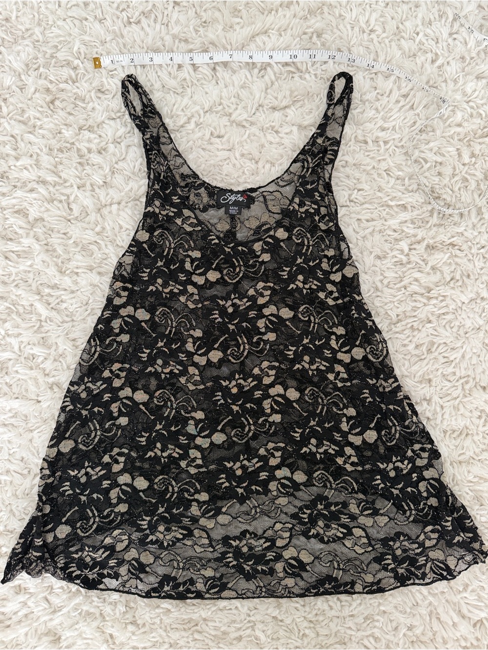 Style & Co. Black Lace Camisole with Nude Lining